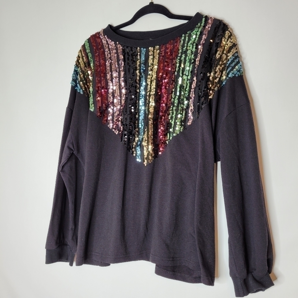 SHEIN Crew Neck Sequin Sweater - Picture 9 of 12
